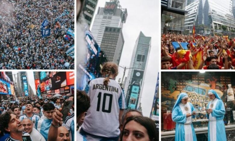 Marea albiceleste toma Times Square en la antesala de la gran final mundialista