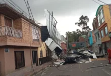 Fuerte vendaval deja más de 300 viviendas afectadas en Funza, Colombia